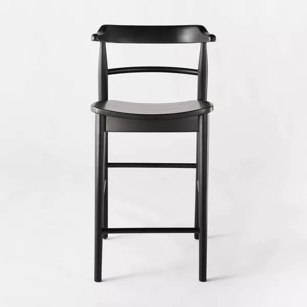 Kaysville Curved Back Wood Counter Height Barstool - designed with Studio McGee