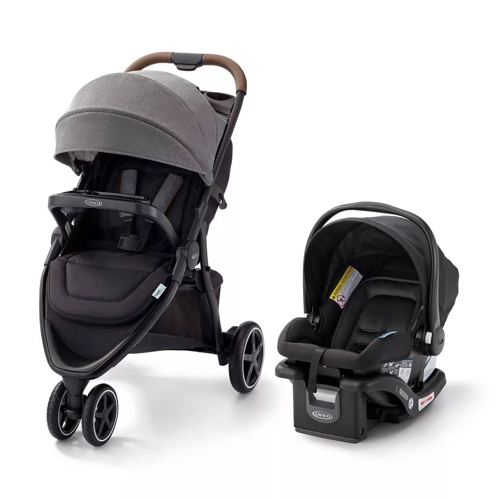 black and white graco stroller Outpace Travel System – Salvage & Co Indy