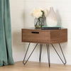 Slendel 1 Drawer Nightstand Light Brown -Scandinavian Style, Bedside Storage