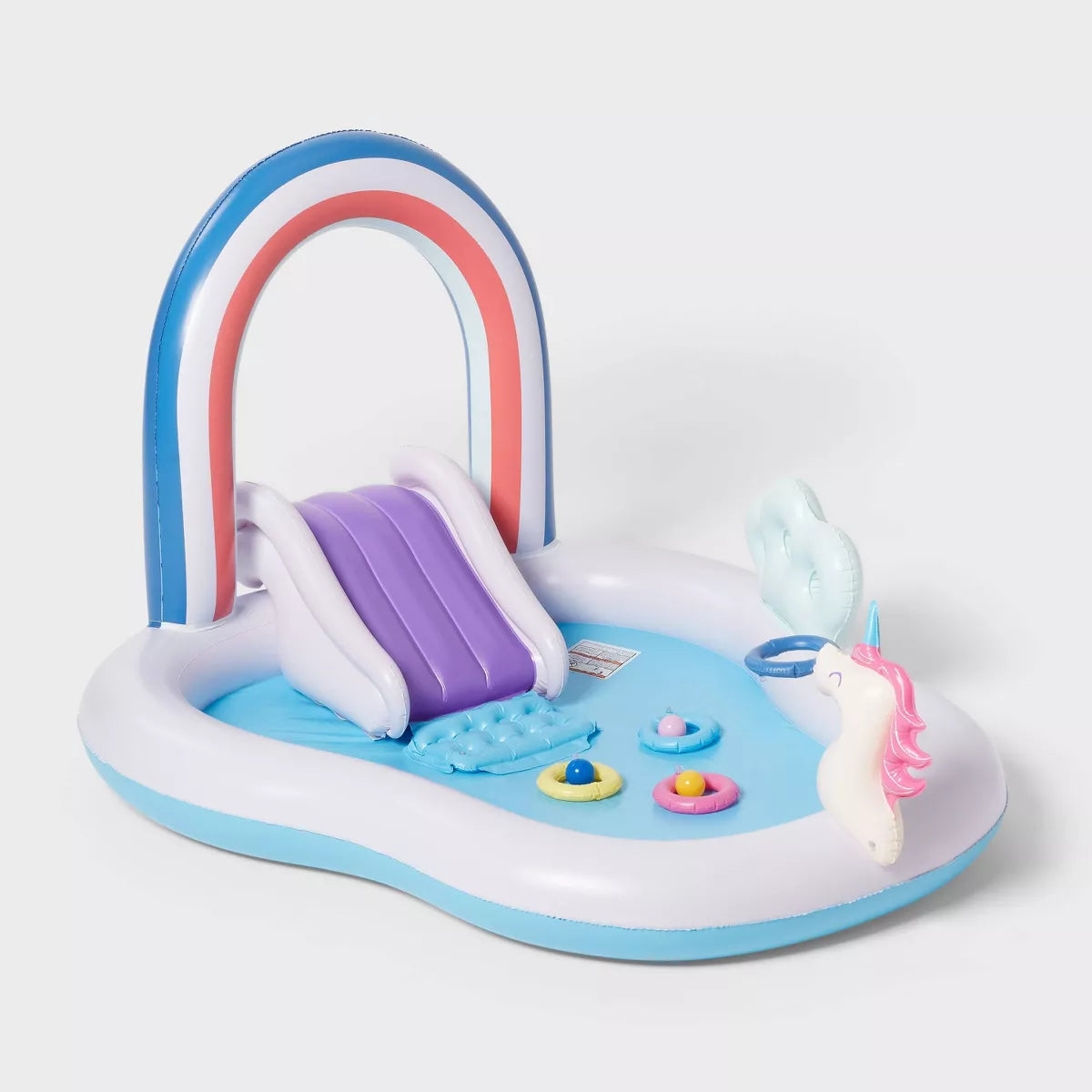 Play Center Update Novelty Kiddie Pool Rainbow - Inflatable, Water Sprays