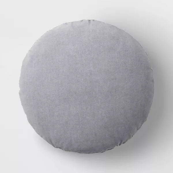 Woven Cotton  Round Throw Pillow, final cut