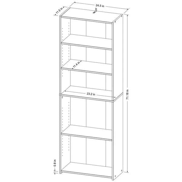 5 Shelf Bookcase Natural