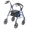 Four Wheel Walker Rollator with Fold Up Removable Back Support, Blue