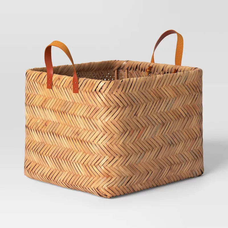 Herringbone Weave Cube Basket