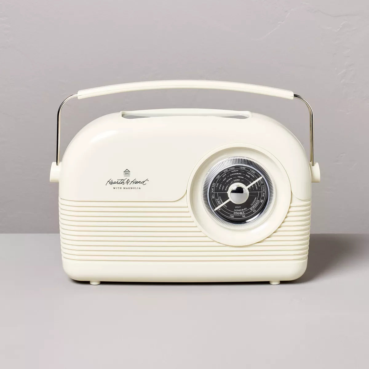 Portable AM/FM Bluetooth Radio Cream