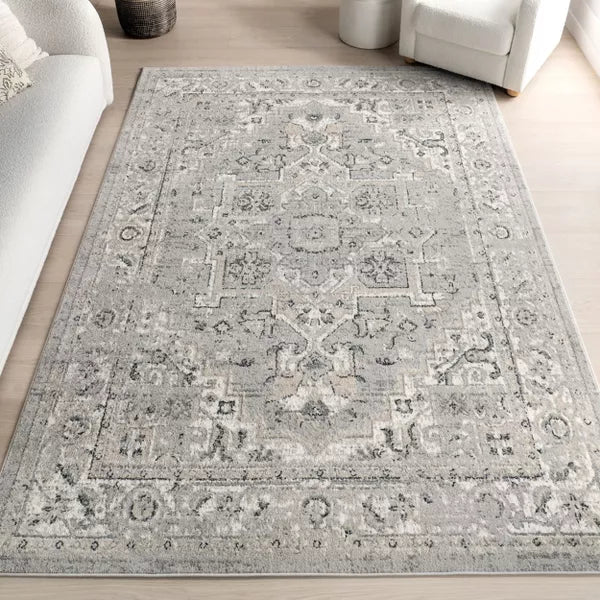 Gena Distressed Transitional Medallion Indoor Area Rug, 5'x8'