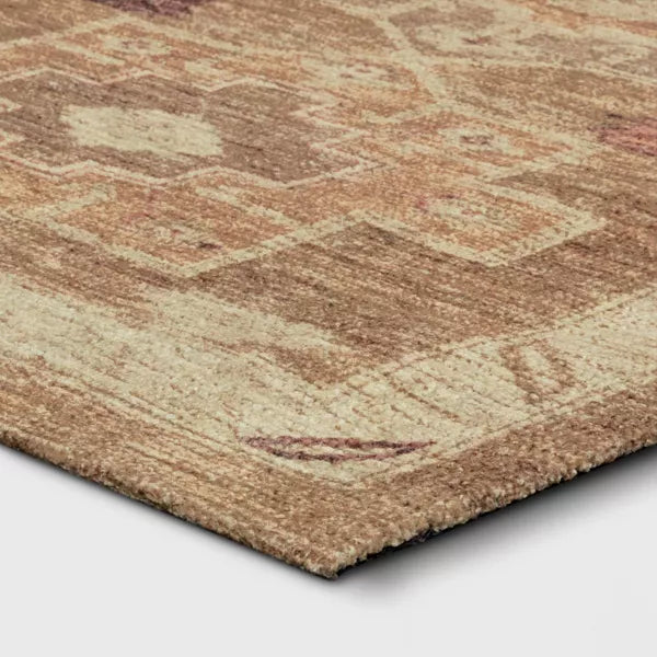 Caravan Geometric Woven Runner Tan 5'x7'