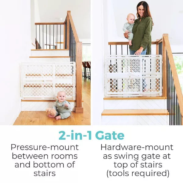 2-in-1 Supergate Secure Plastic Gate - White