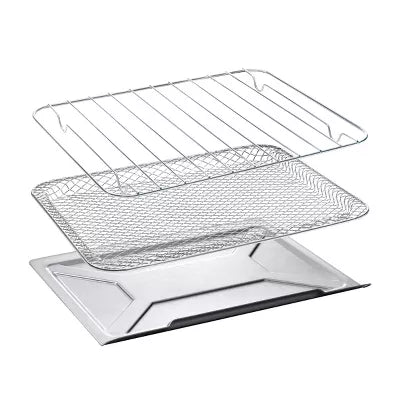 Digital 4-Slice Toaster Oven Air Fryer with 11 Cooking Functions Stainless Steel Gray: Dishwasher-Safe Parts