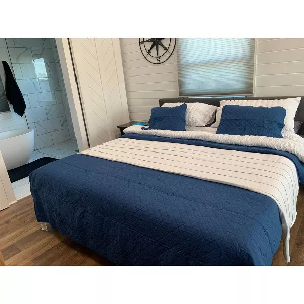 Ava Diamond Oversized Cotton Quilt Set Full/Queen