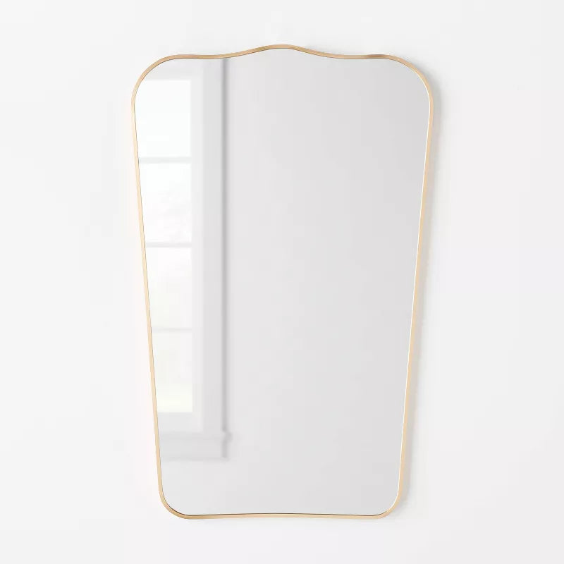 Metal Curved Top Mirror Gold