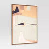 (Set of 2) Earth Abstract Framed Canvases Brown -Modern Vertical Wall Art, Digital Print