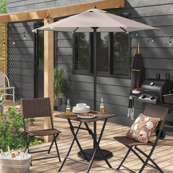 Wicker Outdoor Portable Folding Chair Brown