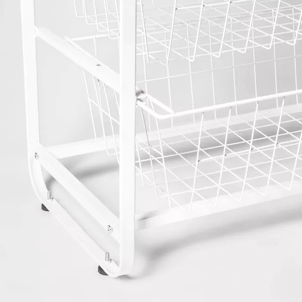 4 Drawer Metal Storage Organizer White