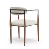 Judith Upholstered Iron Dining Chair (1-Piece), Beige and Black and Gold