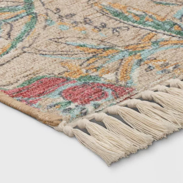Washable Floral Printed Rug - 2'x3'