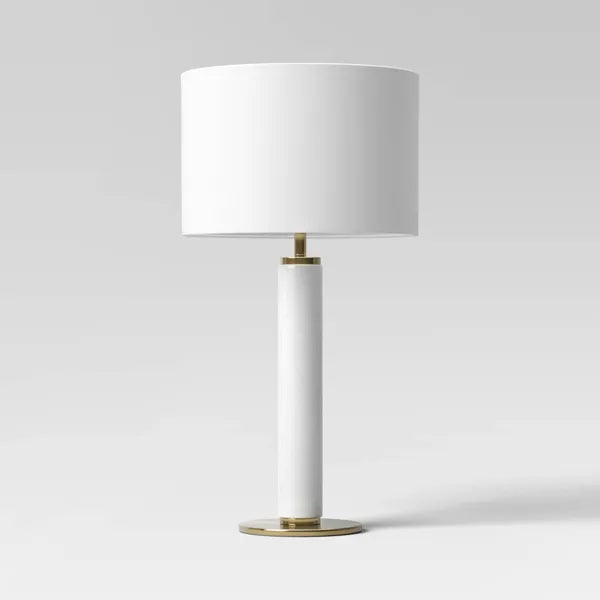 Faux Marble Stick Table Lamp - BASE ONLY