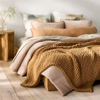 Oversized Solid Bed Throw