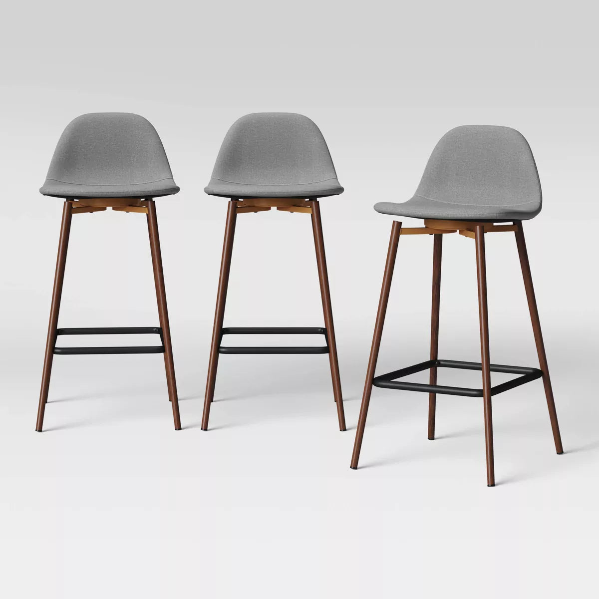 (Set of 3) Copley Counter Height Barstool - Light Gray SHOWROOM ITEM