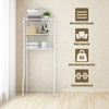 3 Shelf Over The Toilet Bathroom Space Saver Towel Storage Rack Organizer White