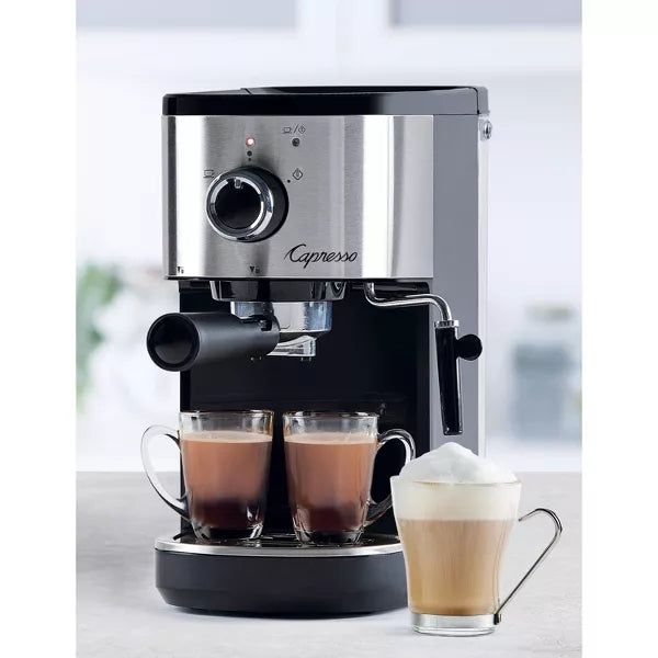 Compact Espresso/Cappuccino Machine EC Select – Black/Stainless, Thermo Block, Removable Reservoir