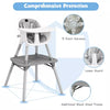 Chair for Babies and Toddlers w/Safety Harness, PU Leather Cushion & Removable Food Tray, Gray