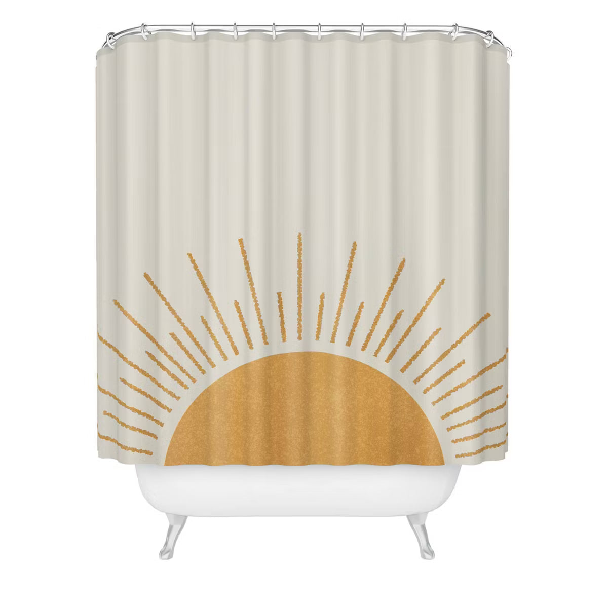 Moonlight Print Sunshine Everywhere Shower Curtain Cream