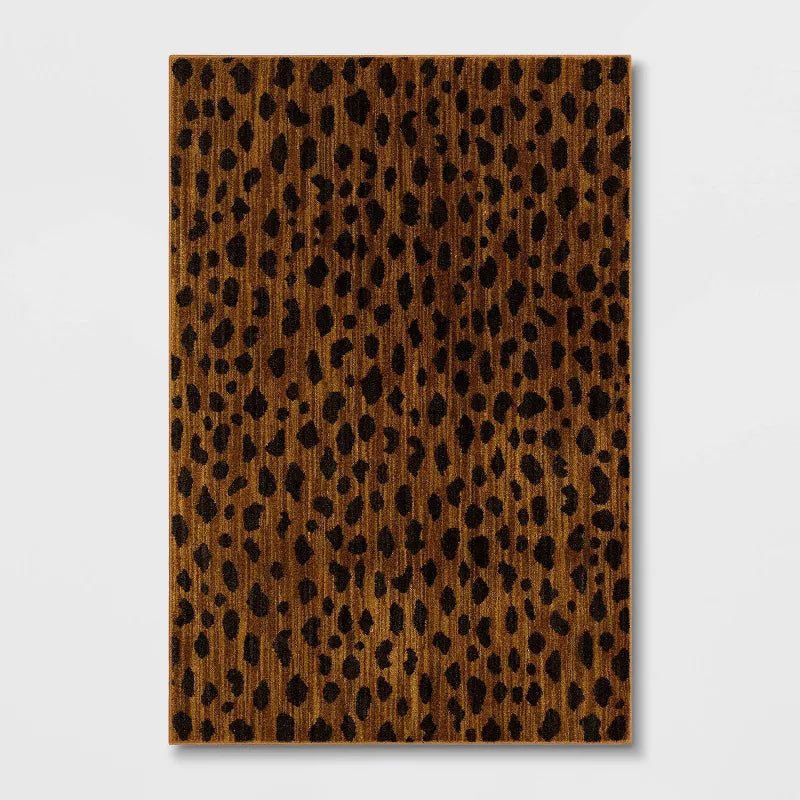 Daffodil Leopard Print Woven Rug