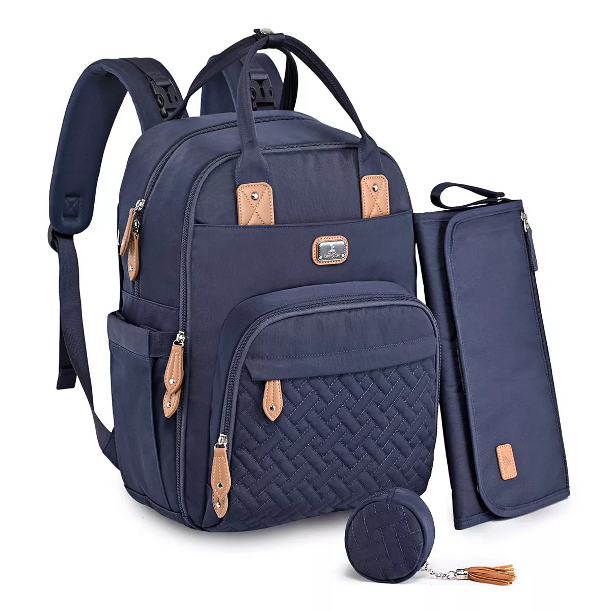 Diaper Bag Backpack with Portable Changing Pad, Pacifier Case and Stroller Straps