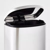 D Shape Step Trash Can Stainless Steel, Kitchen Garbage Can, Smooth Finish, Indoor Use