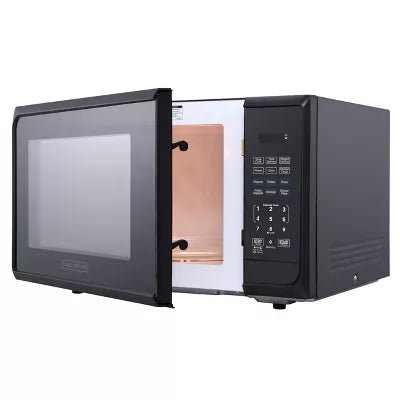 Microwave Oven - Stainless Steel Black: Countertop, Child Lock, 6 One-Touch Settings