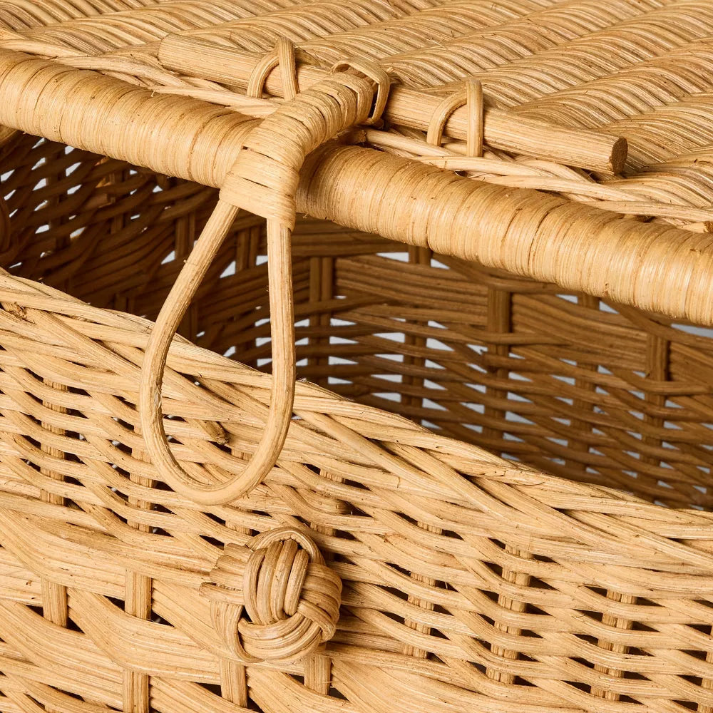 Lidded Rattan Basket