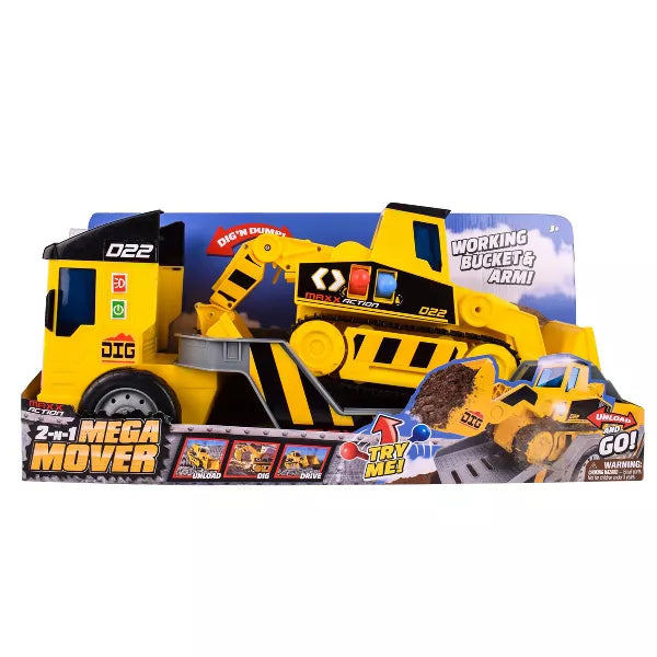 2-N-1 Mega Mover – Construction Truck and Trailer