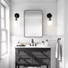 Rectangle Bathroom Mirrors With Rounded Corner, Multipurpose Usage Vanity Makeup Aluminium Framed