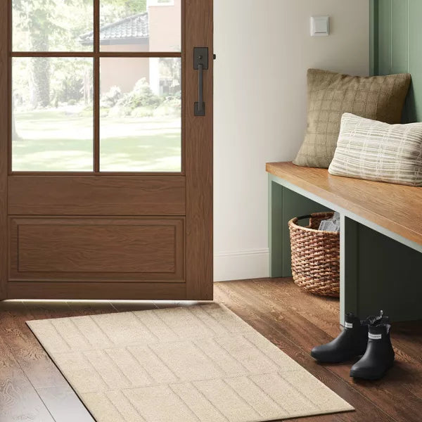 Washable Uneven Blocks Accent Rug 2'6"x3'8"