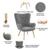 Boucle Accent Chair with Wood-tone Metal Legs