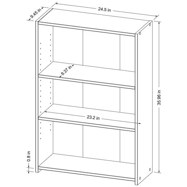 3 Shelf Bookcase