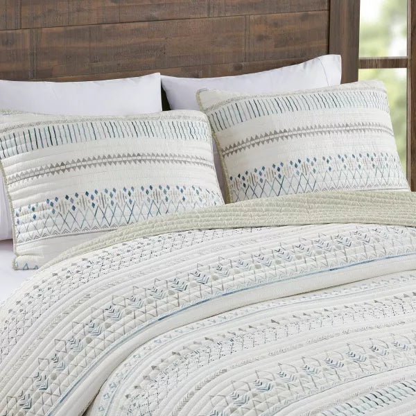 5pc Printed Seersucker Comforter with Throw Pillows Bedding Set -  King/California King