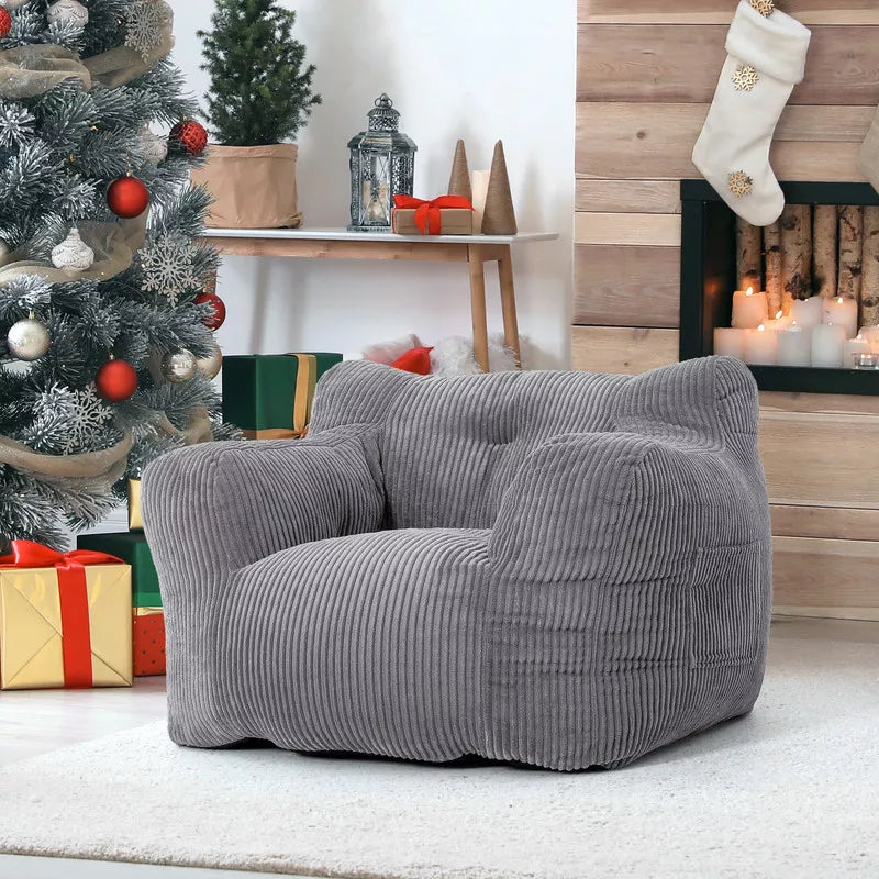 Bean Bag Chair, Corduroy Lazy Sofa Bean Bags Comfy Couch with Armrests
