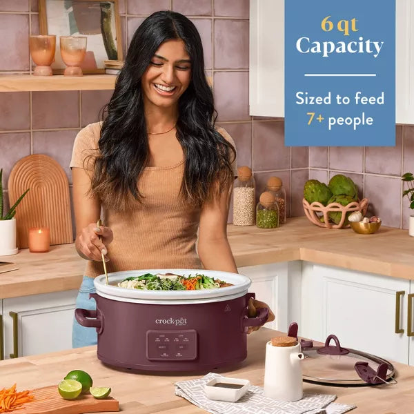 Cook & Carry Programmable Slow Cooker Ceramic Lambrusco Red