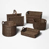 Rectangle Rattan Decorative Basket Dark Brown - FSC Certified Wicker Storage, Spot Clean
