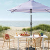 Round Cabana Stripe Outdoor Patio Market Umbrella with Black Pole