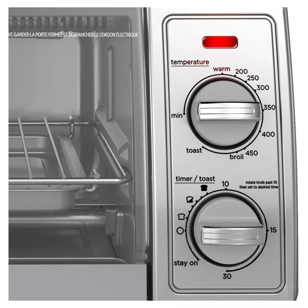 BLACK+DECKER 4 Slice Toaster Oven - Silver