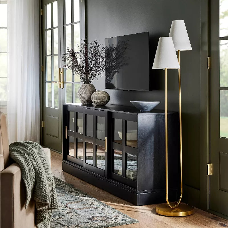 2-Head Floor Lamp Brass