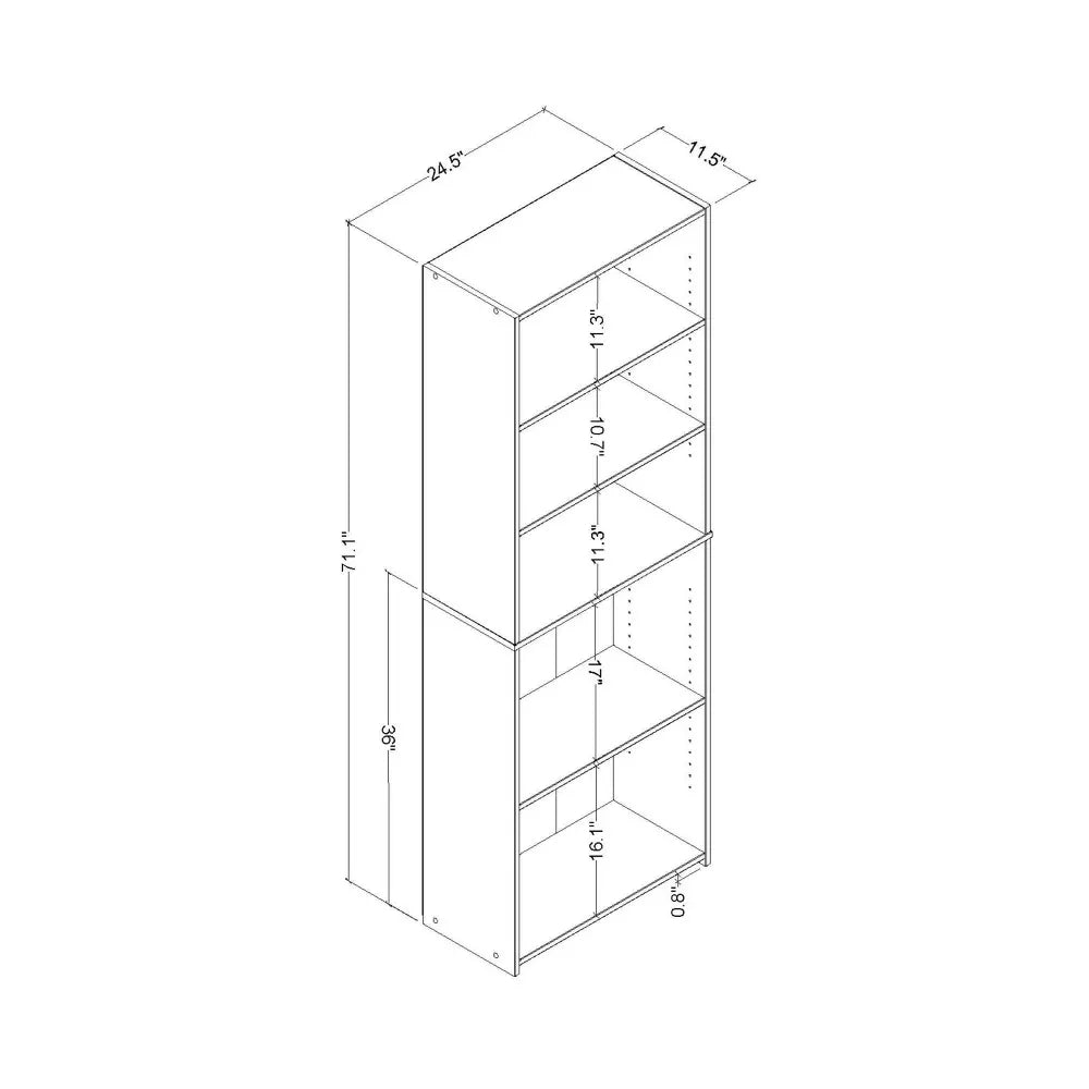 5 Shelf Bookcase Natural