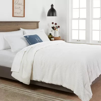 Washed Waffle Weave Comforter and Sham Set - King