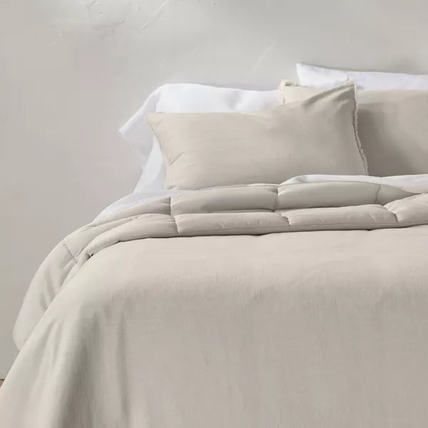 Heavyweight Linen Blend Comforter & Sham Set - King