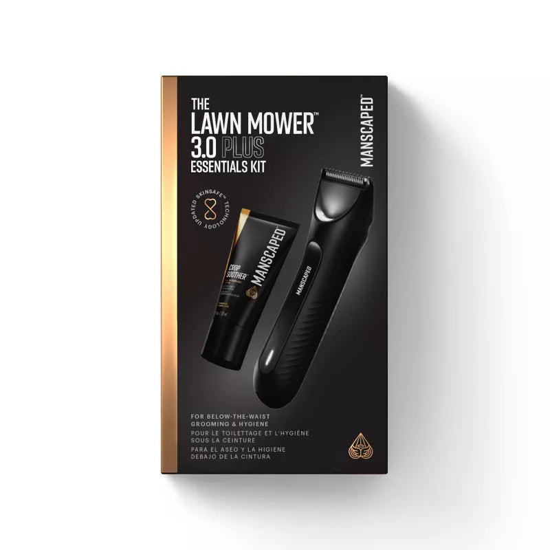 The Lawn Mower Plus Essentials Shaving Kit, SkinSafe Electric Groin and Body Hair Trimmer, Men's Grooming Gift Set