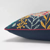 Oversized Poly Filled Botanical with Birds Lumbar Throw Pillow -  Embroidered, Cotton Canvas