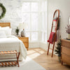 Arched Wood Throw Blanket Ladder Brown